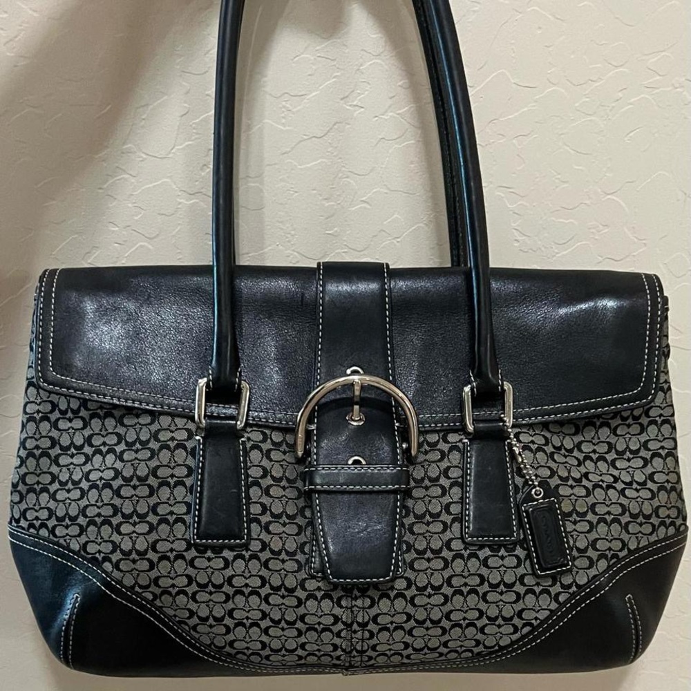 Coach Buckle Flap Satchel Handbag